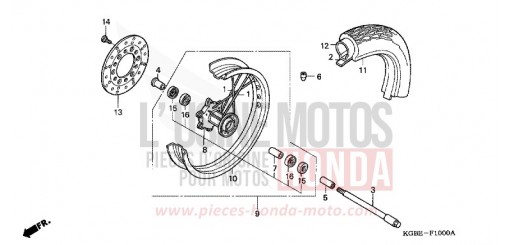 FRONT WHEEL VT125C4 de 2004